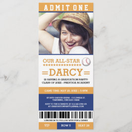 Invitación La fiesta de graduación del béisbol invita