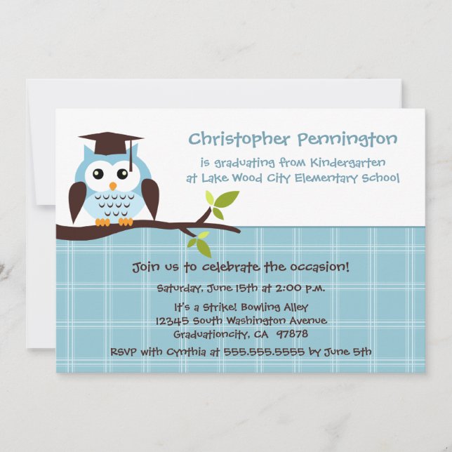 Invitación La fiesta de graduación del muchacho elemental del (Anverso)