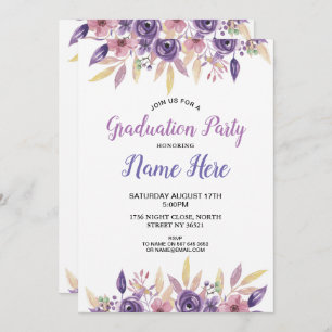 Invitación La fiesta de graduación floral de la lavanda