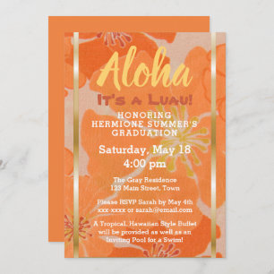 Invitación La fiesta de graduación hawaiana tropical de Luau
