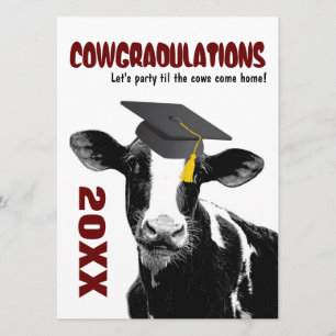 Invitación La fiesta de graduación invita - a la vaca