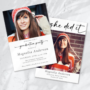 Invitación La fiesta de graduación que ella hizo. Foto