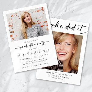 Invitación La fiesta de graduación que ella hizo. Foto