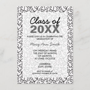 Invitación La Fiesta de Graduación se pone negra
