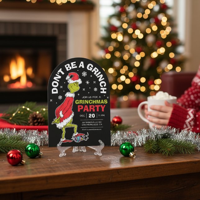Invitación La fiesta de Grinchmas "No seas un Grinch" (Subido por el creador)