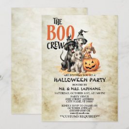 Invitación La fiesta de Halloween da miedo a los perros