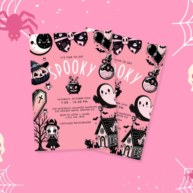 Invitación La fiesta de Halloween de la Hora del Punto Rosa (Subido por el creador)