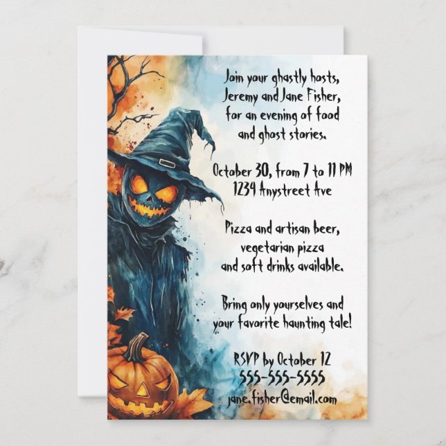 Invitación La fiesta de Halloween de Scarecrow (Anverso)