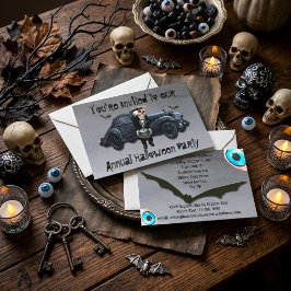 Invitación La fiesta de Halloween de Smokey Road del viejo ho