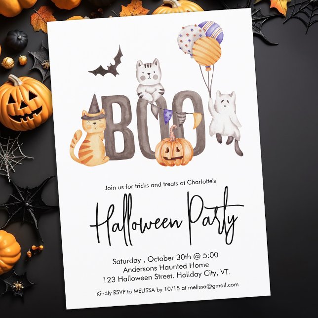 Invitación La fiesta de Halloween de un chico lindo anima a c (Subido por el creador)