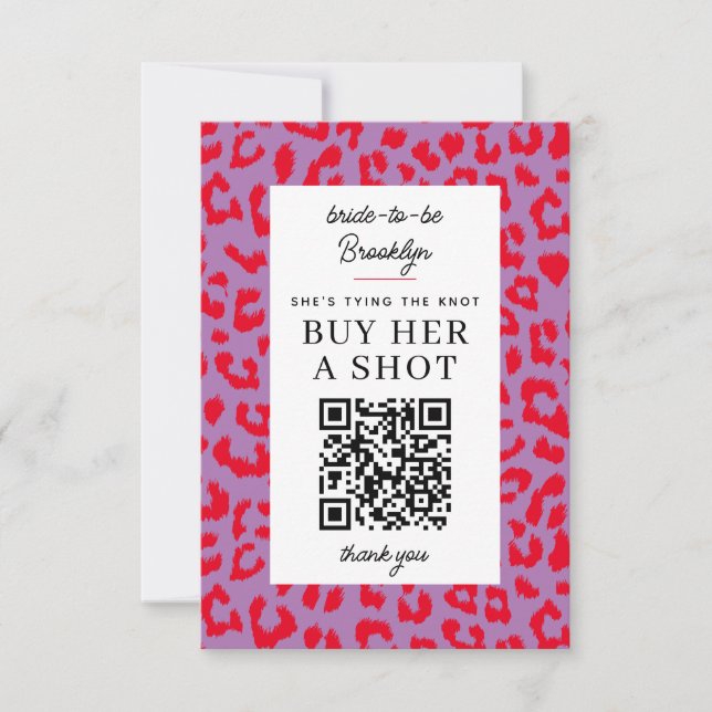 Invitación La Fiesta de la Bachelorette Leopardo compra un pa (Anverso)