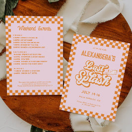 Invitación La fiesta de la bachillerato rosa y Naranja