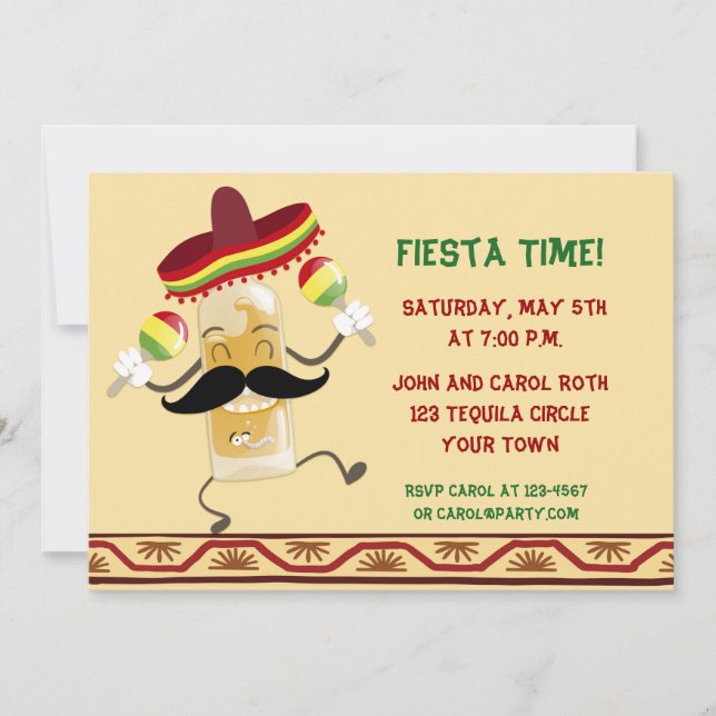 Invitación La fiesta de la botella de Tequila (Anverso)