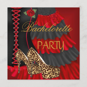 Invitación La fiesta de la solapa zapatillas de vestir rojas 