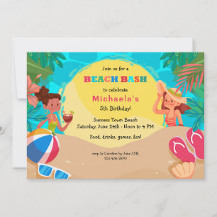 Invitación La fiesta de las chicas en la playa