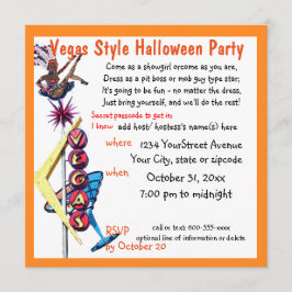 Invitación La fiesta de las Vegas Showgirl Halloween