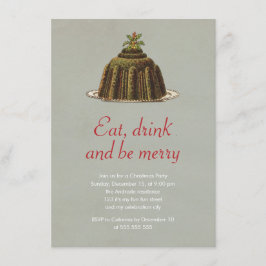 Invitación La fiesta de Navidad come la bebida sea feliz día