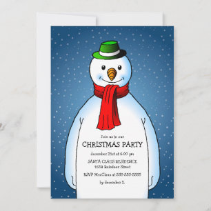Invitación La fiesta de Navidad del alegre muñeco de nieve