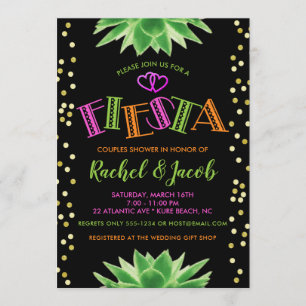 Invitación La fiesta de neón junta la ducha de la boda