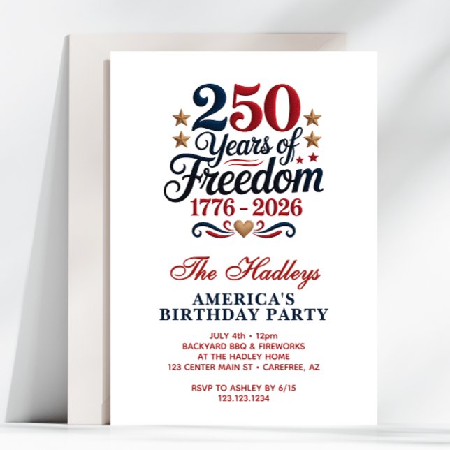 Invitación La Fiesta del 250 Aniversario de América (Subido por el creador)