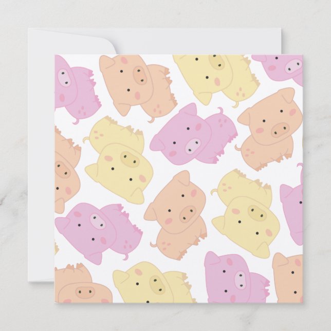 Invitación La fiesta del cumpleaños del pequeño cerdo guarro (Anverso)