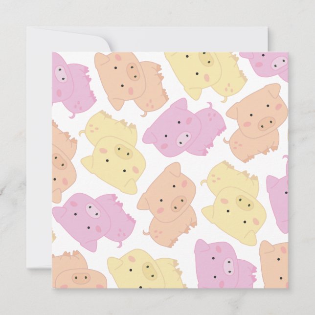 Invitación La fiesta del cumpleaños del pequeño cerdo guarro (Anverso)