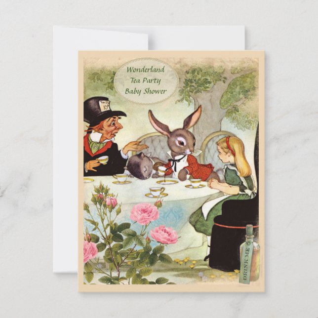 Invitación La fiesta del té Baby Shower del sombrerero (Anverso)