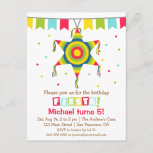 Invitación La fiesta mexicana del Pinata de la estrella