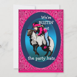 Invitación La Fiesta occidental Rodeo Chica Mutton Bustin'