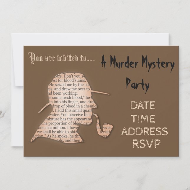 Invitación La fiesta temática del detective Murder Mystery (Anverso)