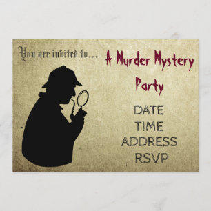 Invitación La fiesta temática del detective Murder Mystery