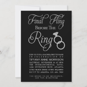 Invitación La final de la fiesta de Purpurina Faux Bacheloret