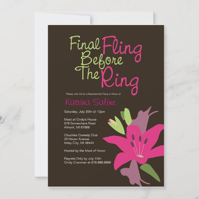 Invitación La final de Lirio Rosado cae antes de la invitació (Anverso)