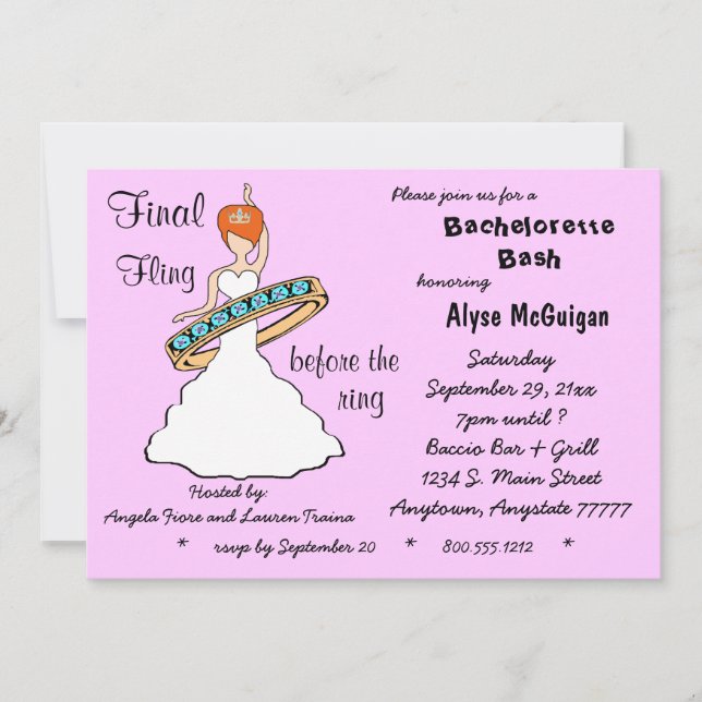 Invitación La final rosada de Redhead antes de que el anillo  (Anverso)