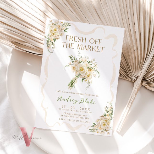 Invitación La flor beige del mercado invita a la ducha de nov (Subido por el creador)