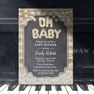Invitación La flor de aliento del bebé ruso de Baby Shower