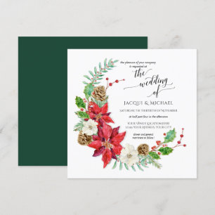 Invitación La flor de la luna creciente de la boda invernal