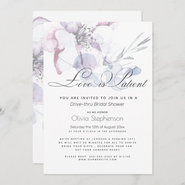 Invitación La flor del amor es paciente: Desfile de despedida (Anverso / Reverso)