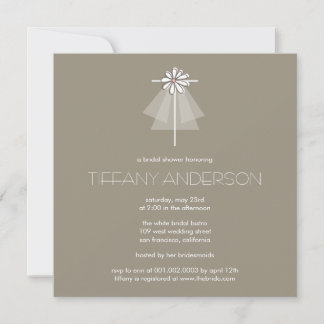 Invitación La flor del velo de la novia monograma