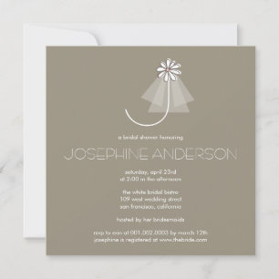 Invitación La flor del velo de la novia monograma