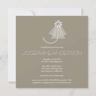 Invitación La flor del velo de la novia monograma