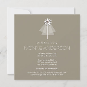 Invitación La flor del velo de la novia monograma