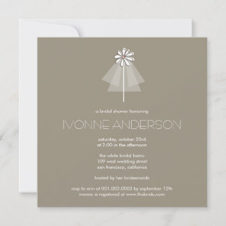 Invitación La flor del velo de la novia monograma