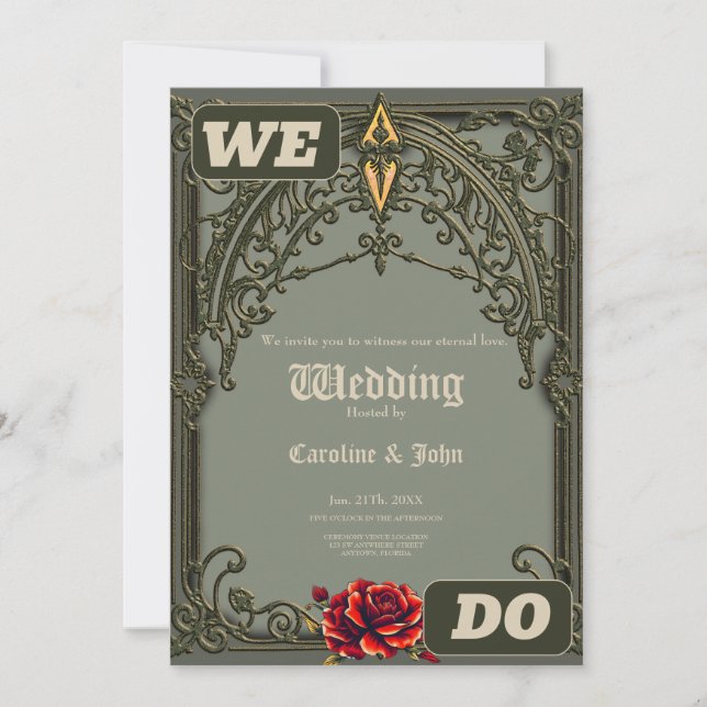 Invitación La flor roja, la flor de afecto. (Anverso)