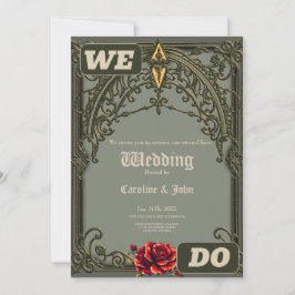 Invitación La flor roja, la flor de afecto.