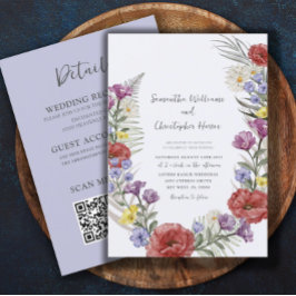 Invitación La Flor Salvaje De Boho Era Un Boda Todo En Uno