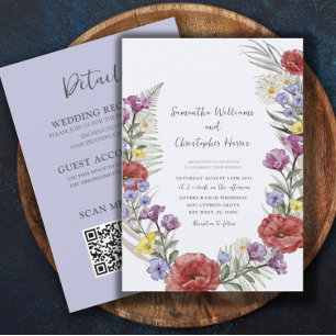 Invitación La Flor Salvaje De Boho Era Un Boda Todo En Uno