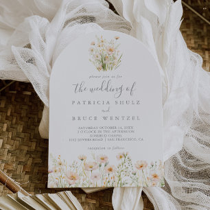 Invitación La flor silvestre clásica del Boho Rubor El Boda d