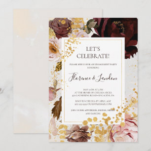 Invitación La floral acuarela moderna de Rubor celebremos