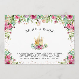 Invitación La floral de una princesa trae un libro